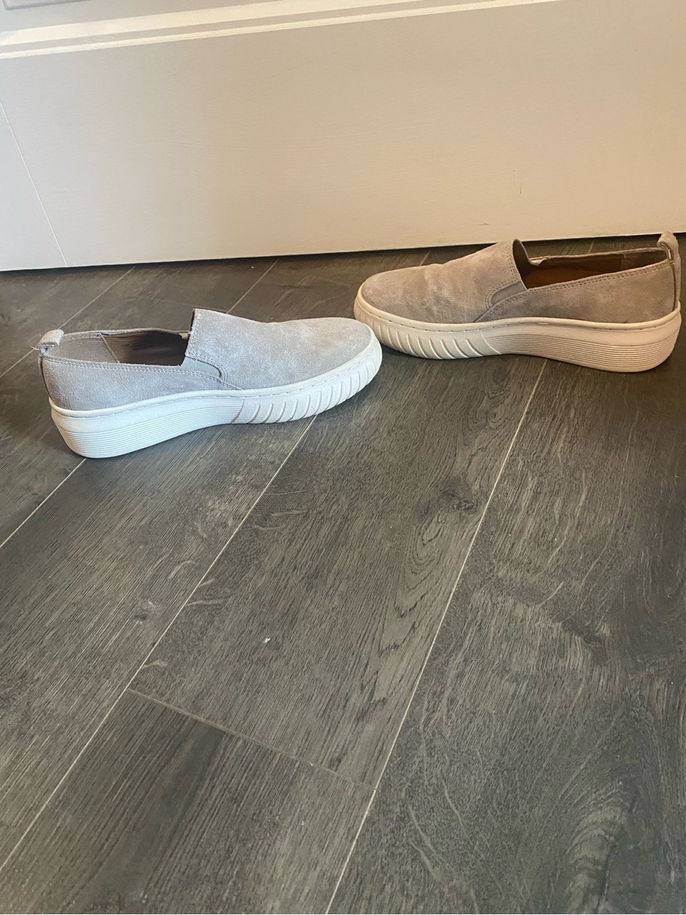 Sofft Taupe Gray Suede Slip-On Platform Sneakers - Picture 7 of 8